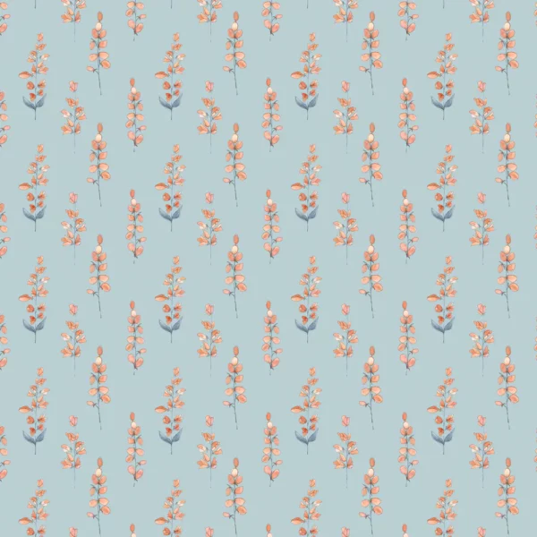 Helaine Fabric - Cornflower by blue botanical printed fabric from Voyage Maison