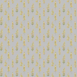 black-grey botanical printed fabric from Voyage Maison