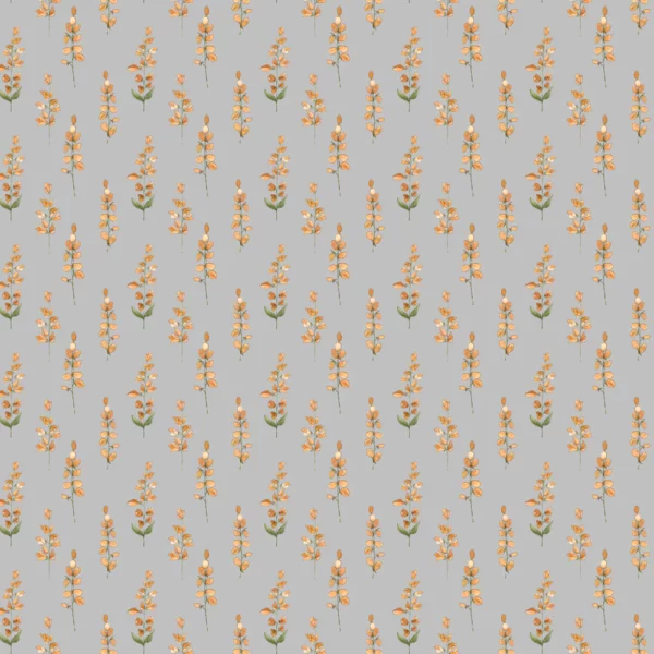 Helaine Fabric - Russet by black-grey botanical printed fabric from Voyage Maison