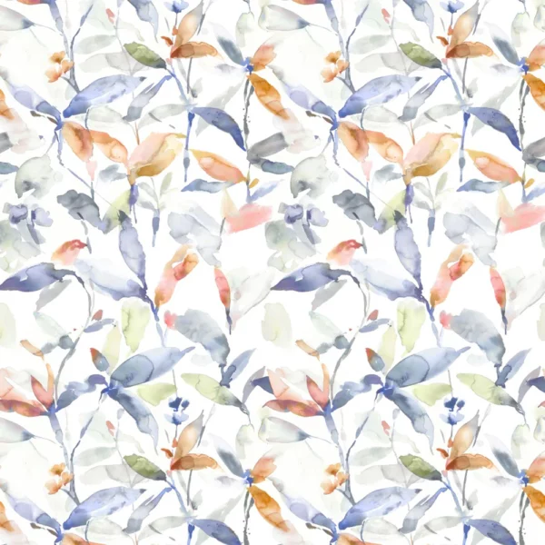 Jarvis Fabric - Clementine by multicolour botanical cotton fabric from Voyage Maison