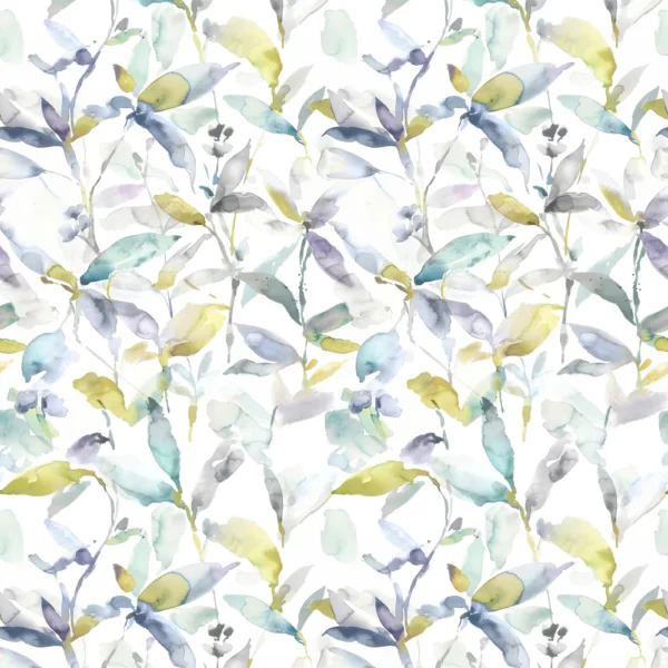 Jarvis Fabric - Lemon by multicolour botanical cotton fabric from Voyage Maison