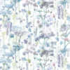 blue botanical cotton fabric from Voyage Maison
