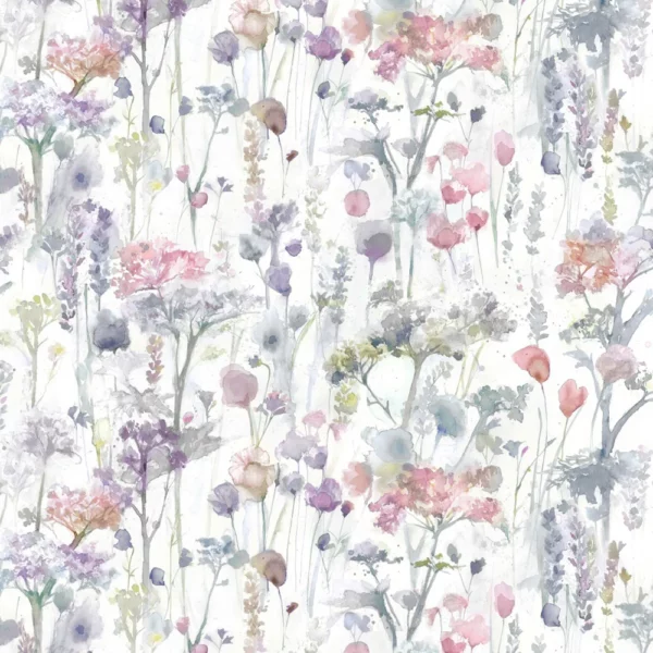 Sorong Fabric - Coral by multicolour botanical cotton fabric from Voyage Maison
