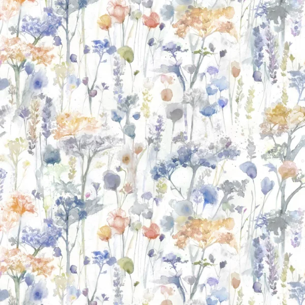 Sorong Fabric - Clementine by multicolour botanical cotton fabric from Voyage Maison