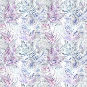 purple botanical cotton fabric from Voyage Maison