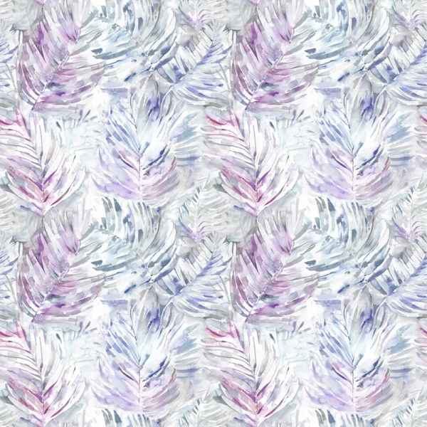Equador Fabric - Violet by purple botanical cotton fabric from Voyage Maison