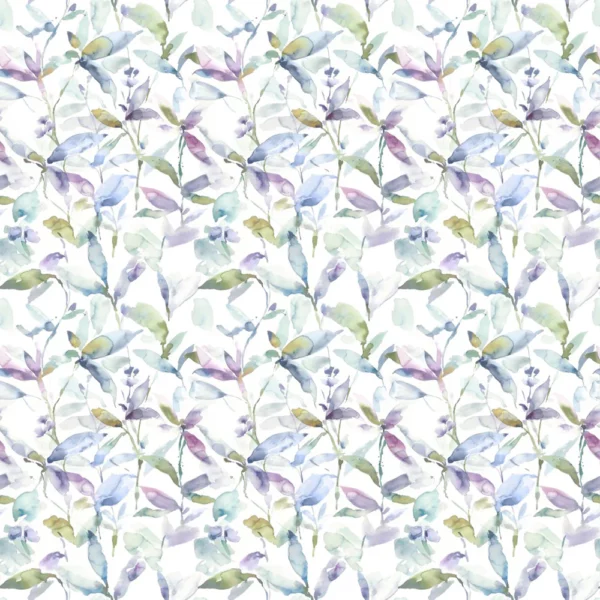 Naura Fabric - Pacific by multicolour botanical cotton fabric from Voyage Maison