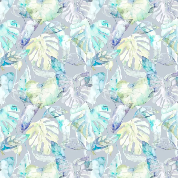 Salvador Fabric - Pacific by multicolour botanical cotton fabric from Voyage Maison