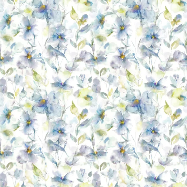 Samarinda Fabric - Pacific by multicolour botanical cotton fabric from Voyage Maison