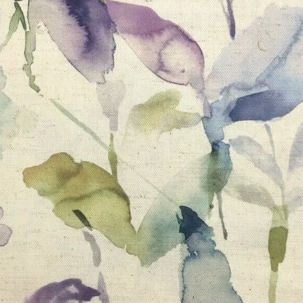 Naura Fabric - Pacific Natural by multicolour botanical cotton fabric from Voyage Maison