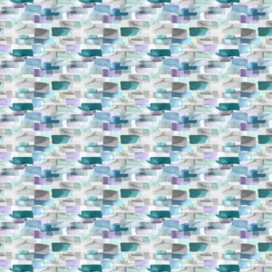 blue geometric cotton fabric from Voyage Maison