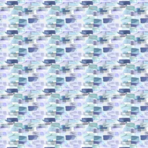 blue geometric cotton fabric from Voyage Maison