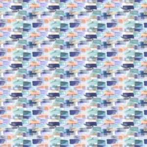 blue geometric cotton fabric from Voyage Maison