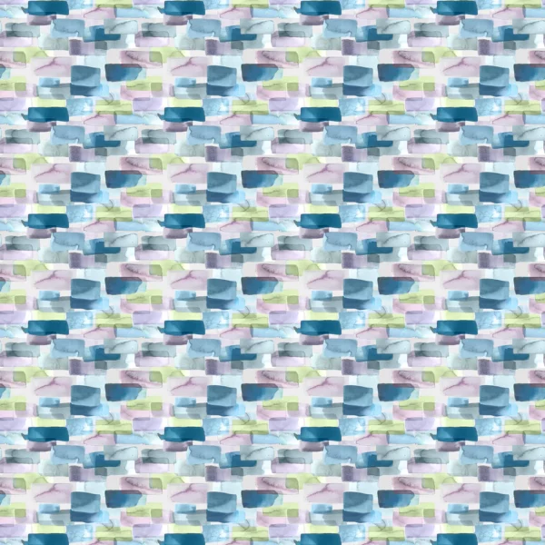 Kampala Fabric - Violet by blue geometric cotton fabric from Voyage Maison