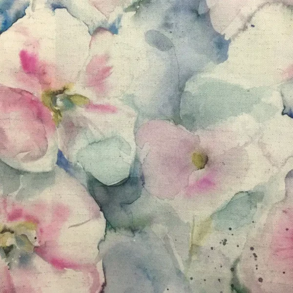 Isabela Fabric - Summer Natural by multicolour botanical cotton fabric from Voyage Maison