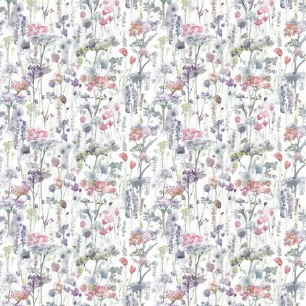 Ilinizas Fabric - Coral by multicolour botanical cotton fabric from Voyage Maison