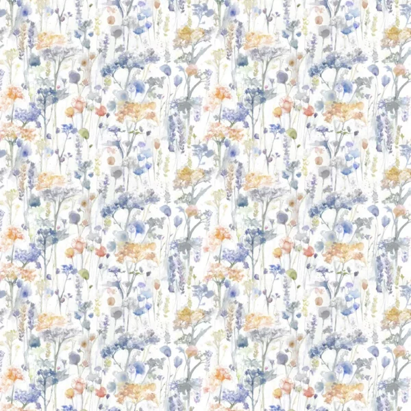 Ilinizas Fabric - Clementine by multicolour botanical cotton fabric from Voyage Maison