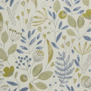 blue botanical jacquard fabric from Voyage Maison