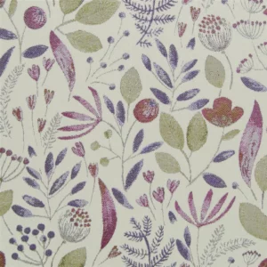 purple botanical jacquard fabric from Voyage Maison