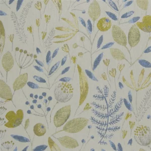blue botanical jacquard fabric from Voyage Maison