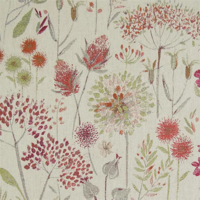 Flora Fabric - Linen / Russet swatch