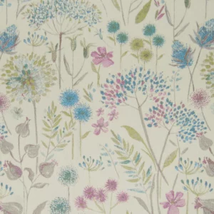 blue botanical jacquard fabric from Voyage Maison