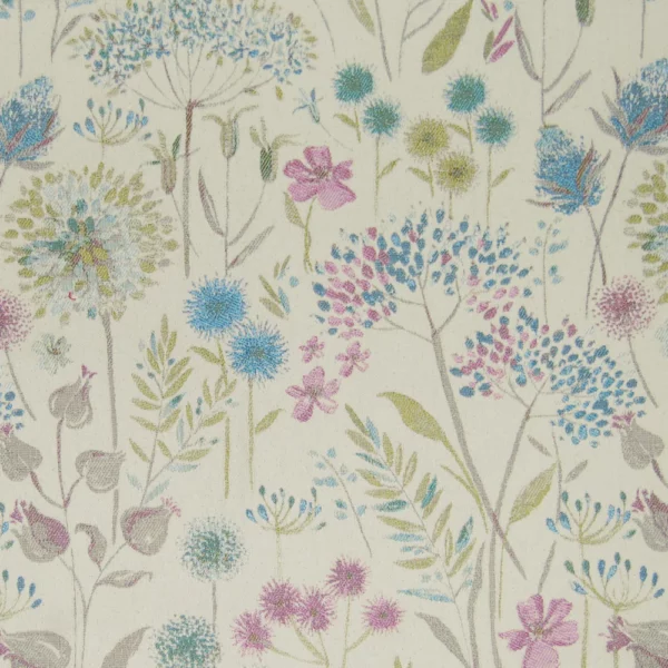 blue botanical jacquard fabric from Voyage Maison