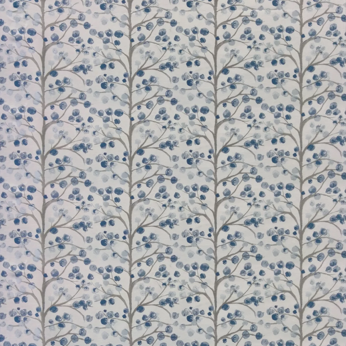 Topola Fabric - Bluebell by blue botanical jacquard fabric from Voyage Maison