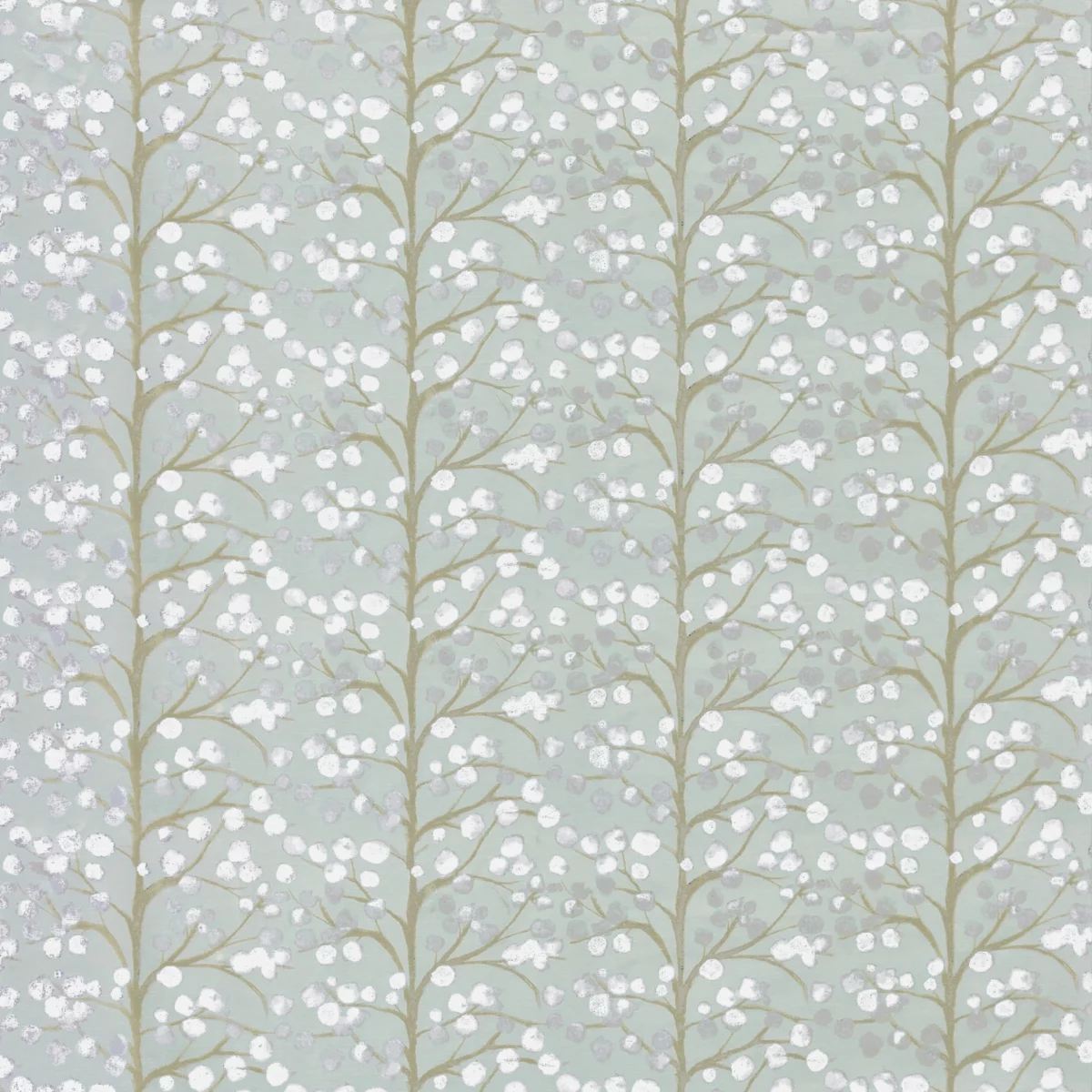 Topola Fabric - Cotton by blue botanical jacquard fabric from Voyage Maison