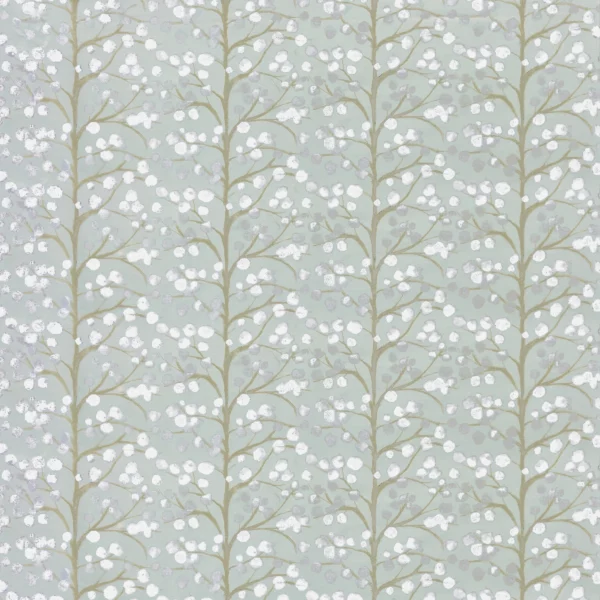 Topola Fabric - Cotton by blue botanical jacquard fabric from Voyage Maison