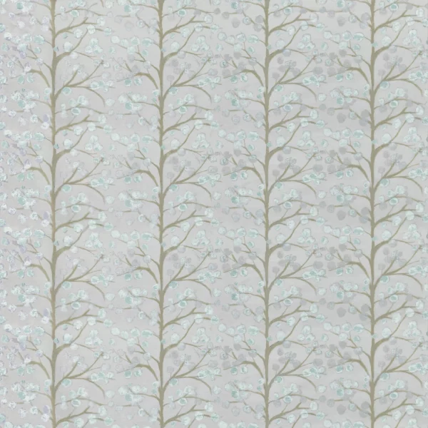 Topola Fabric - Duckegg by neutral botanical jacquard fabric from Voyage Maison