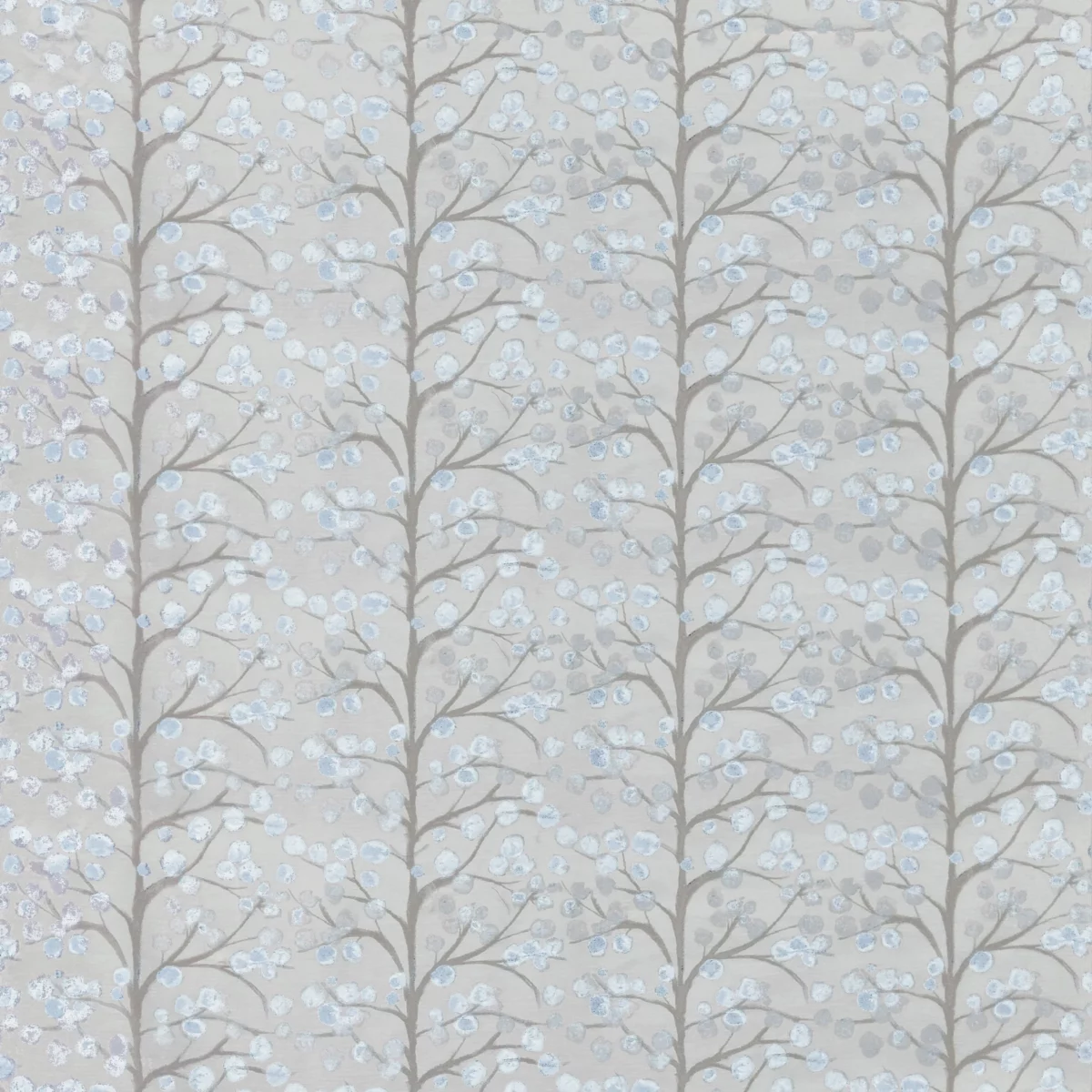 Topola Fabric - Slate by black-grey botanical jacquard fabric from Voyage Maison