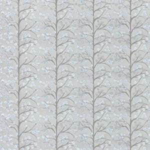 black-grey botanical jacquard fabric from Voyage Maison
