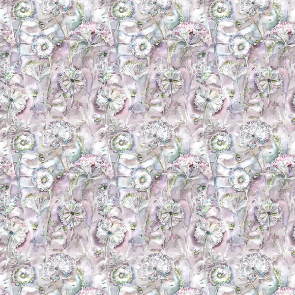 Langdale Fabric - Fig by multicolour botanical cotton fabric from Voyage Maison