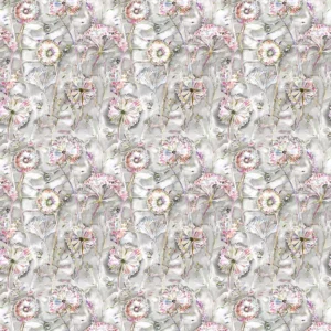 black-grey botanical cotton fabric from Voyage Maison