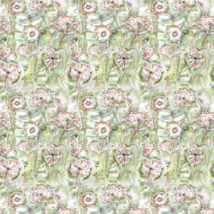 green botanical cotton fabric from Voyage Maison
