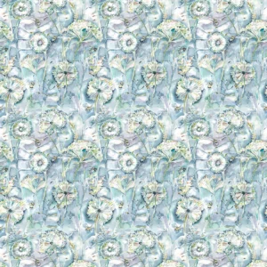 blue botanical cotton fabric from Voyage Maison