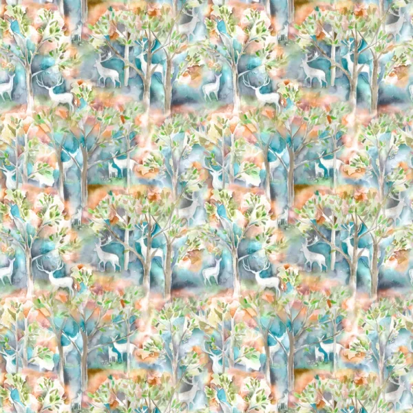 Seneca Forest Fabric - Autumn by multicolour animal cotton fabric from Voyage Maison
