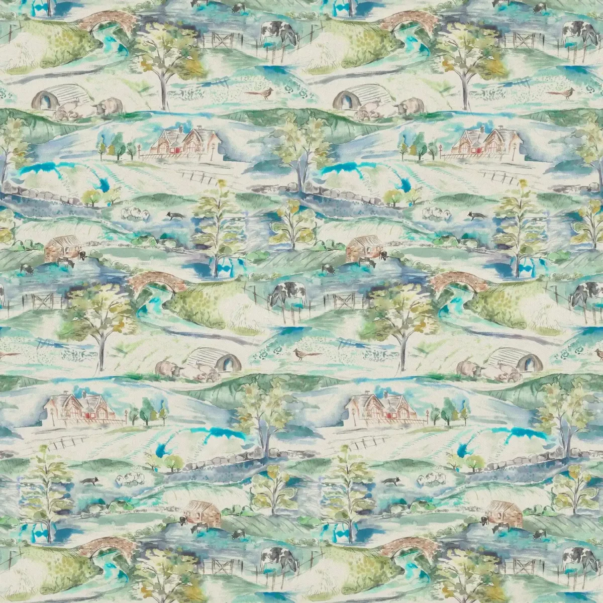 multicolour animal cotton fabric from Voyage Maison