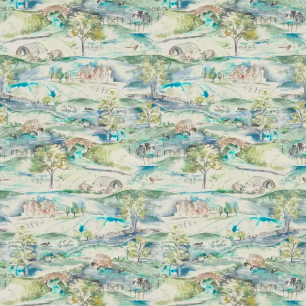 Ullswater Fabric - Multi by multicolour animal cotton fabric from Voyage Maison