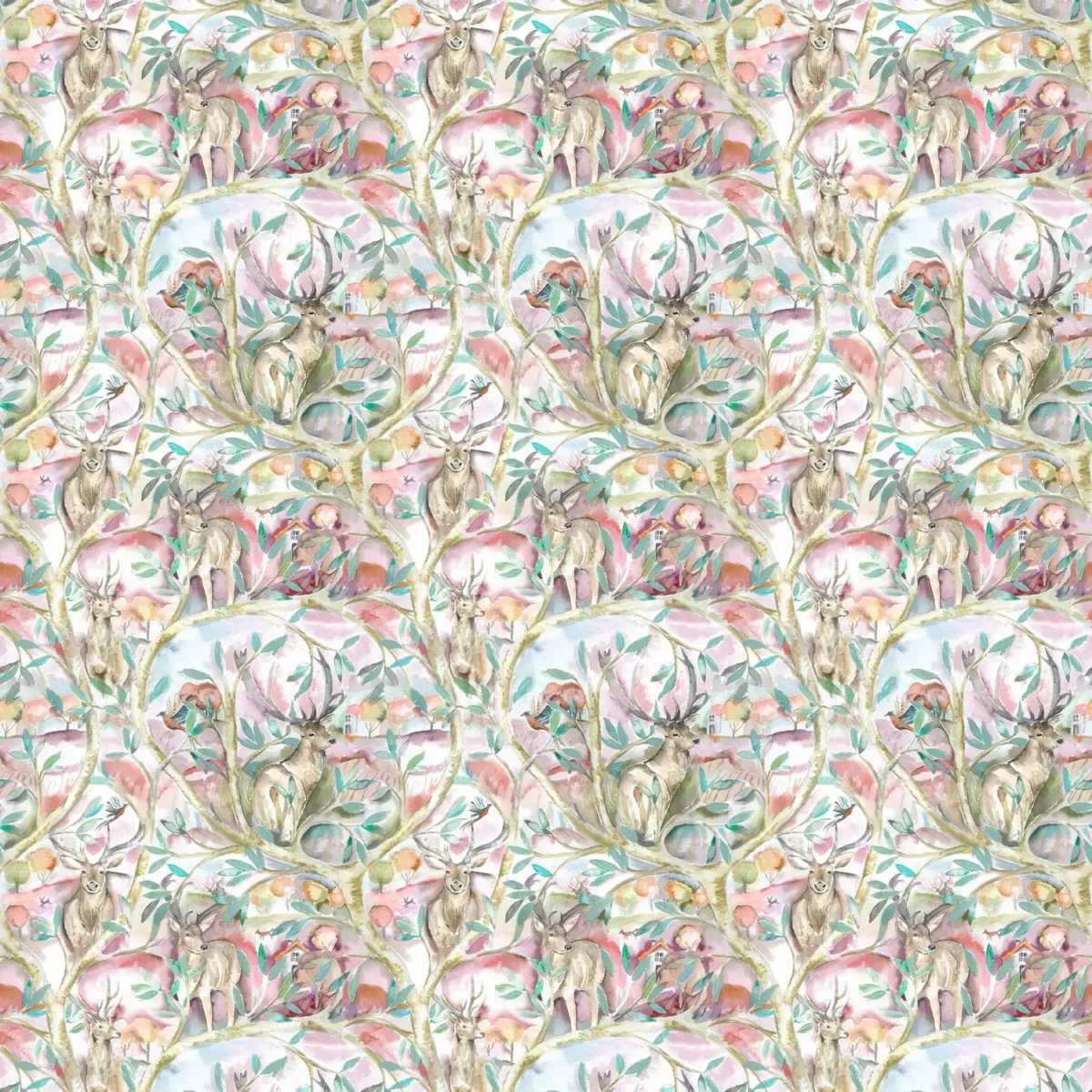 Whinlatter Fabric - Russet by multicolour animal cotton fabric from Voyage Maison