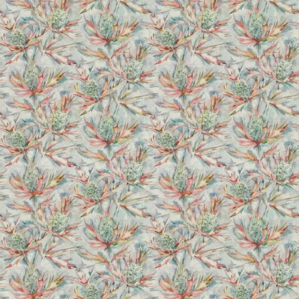 Braithwaite Fabric - Russet by multicolour botanical cotton fabric from Voyage Maison