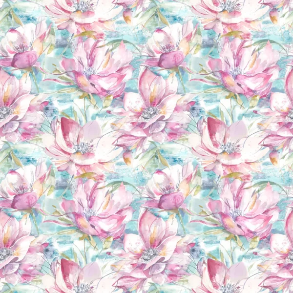 multicolour botanical cotton fabric from Voyage Maison