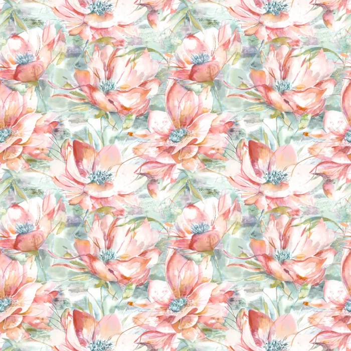 Dusky Blooms Fabric - Russet swatch
