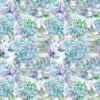blue botanical cotton fabric from Voyage Maison