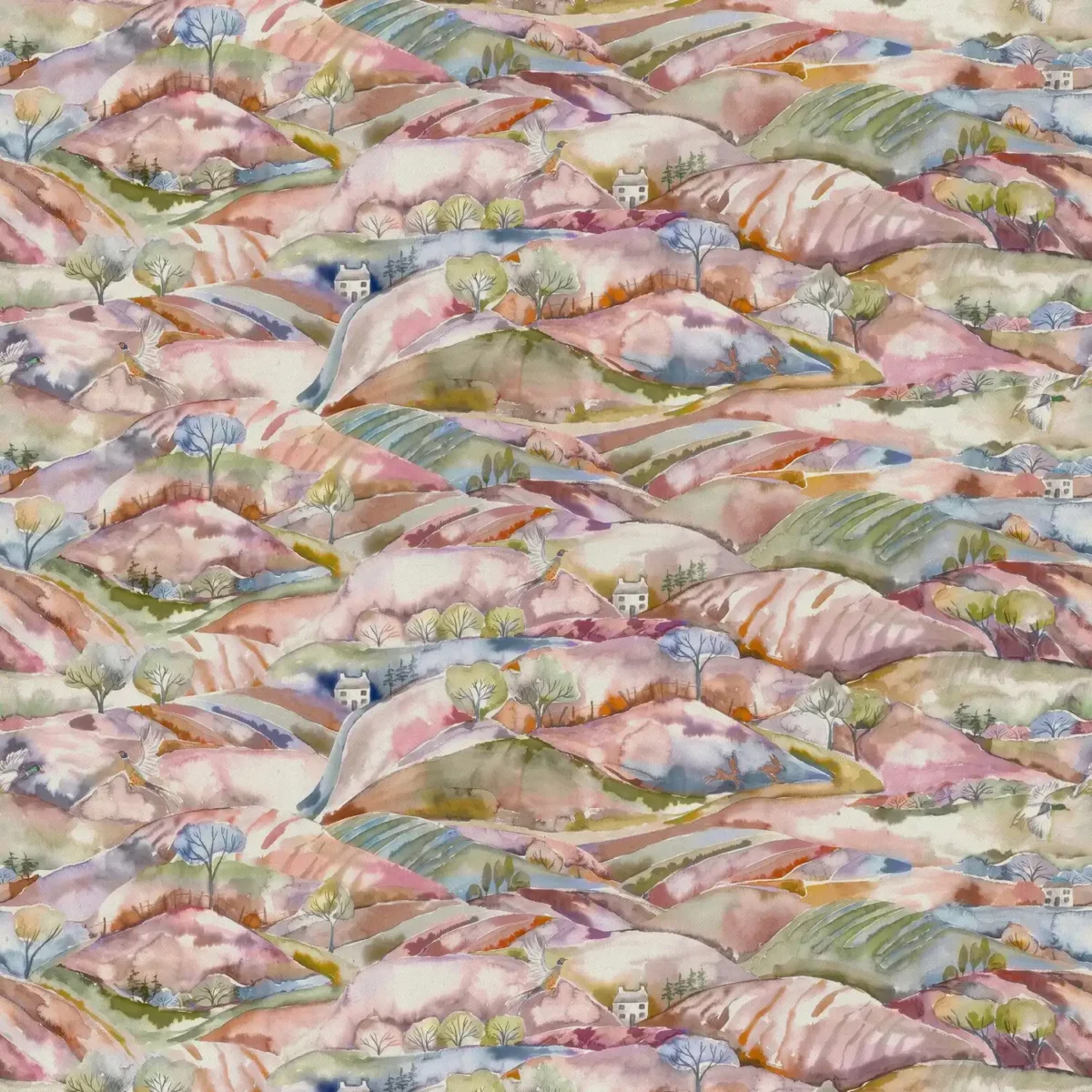 Ambleside Fabric - Russet by multicolour animal cotton fabric from Voyage Maison