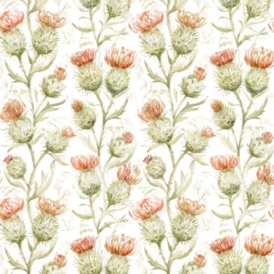 green botanical cotton fabric from Voyage Maison