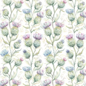 green botanical cotton fabric from Voyage Maison