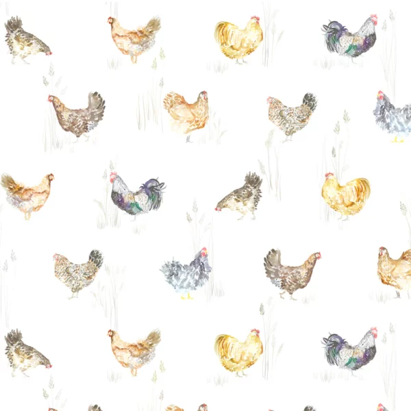 Chook Chook Fabric - Linen by neutral animal cotton fabric from Voyage Maison