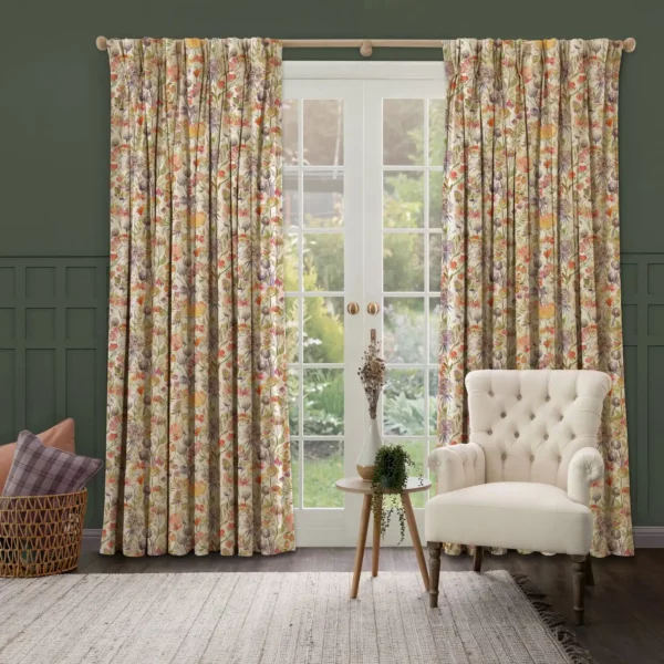 Autumn Floral Fabric - Linen from